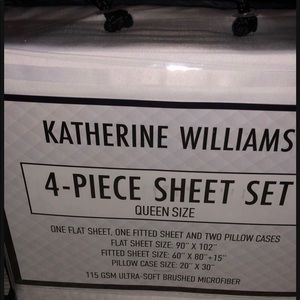 New Katherine Williams Queen 4 Piece Sheet Set UltraSoft Brushed Microfiber